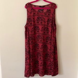 Red Forever 21 Elephant Oversized Tank Top